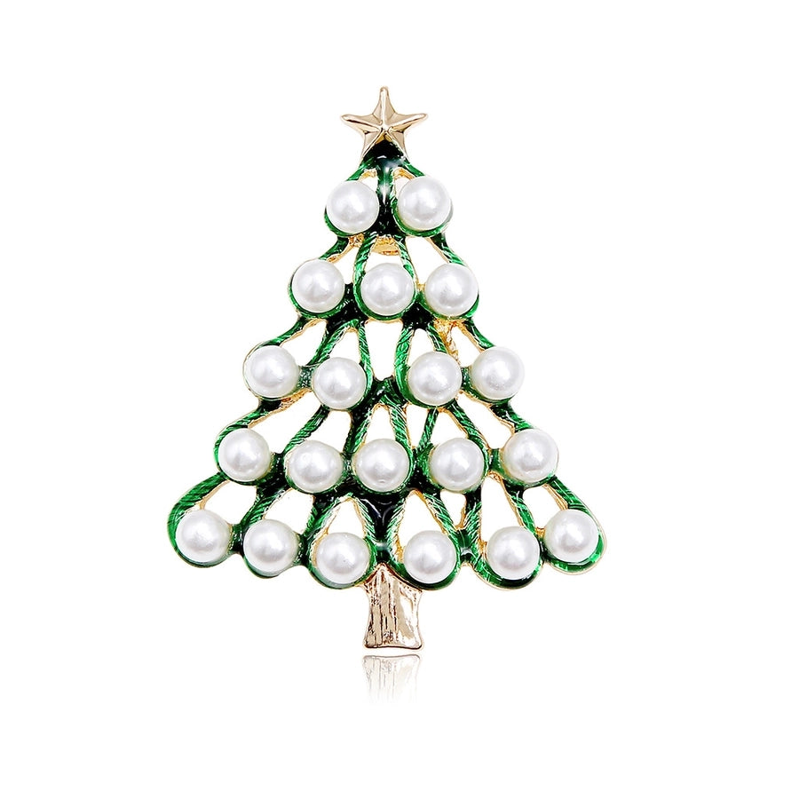 Simple Style Christmas Tree Alloy Inlay Pearl Women'S Brooches - CEJEW