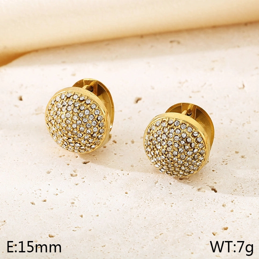 1 Pair Elegant Vintage Style Streetwear Geometric 304 Stainless Steel 18K Gold Plated Earrings