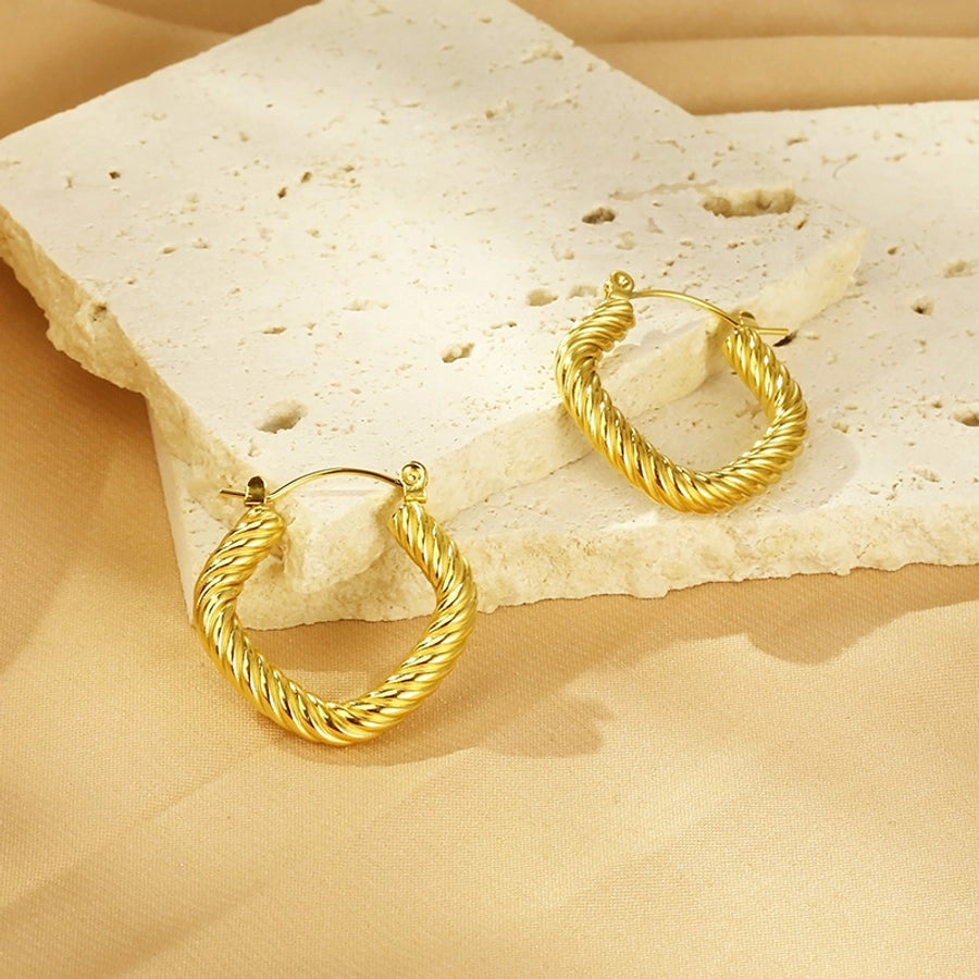 1 Pair Simple Style Geometric 304 Stainless Steel 18K Gold Plated Earrings