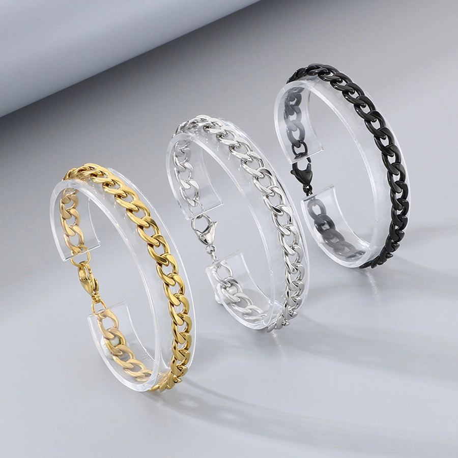 Simple Style Geometric 304 Stainless Steel 18K Gold Plated Unisex Bracelets