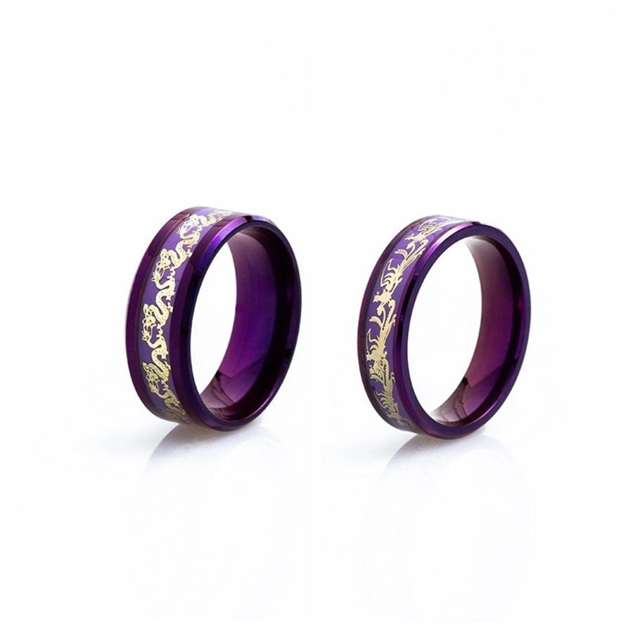 Jewelry Chinoiserie Classical Romantic Solid Color 304 Stainless Steel Purple Plated Rings