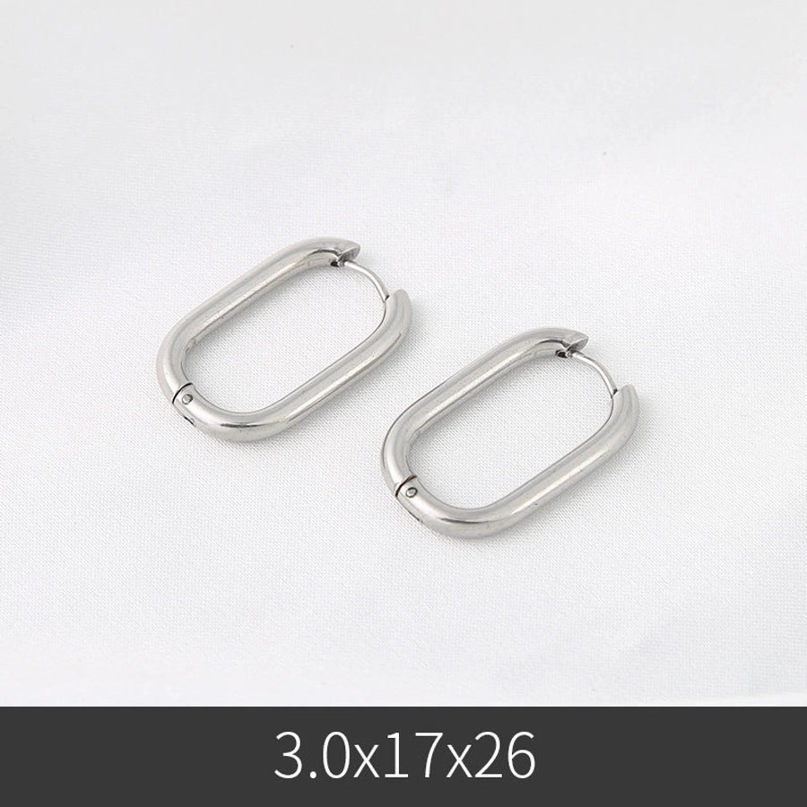 1 pair fashion u shape stainless steel plating earrings