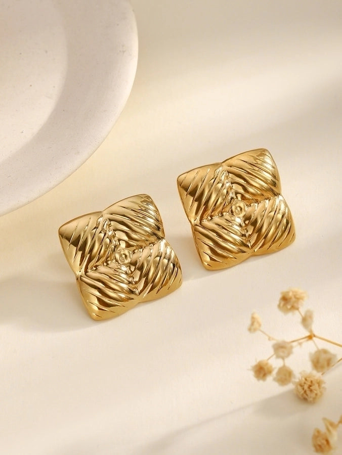 1 Pair Retro Simple Style Classic Style Geometric 304 Stainless Steel Ear Studs