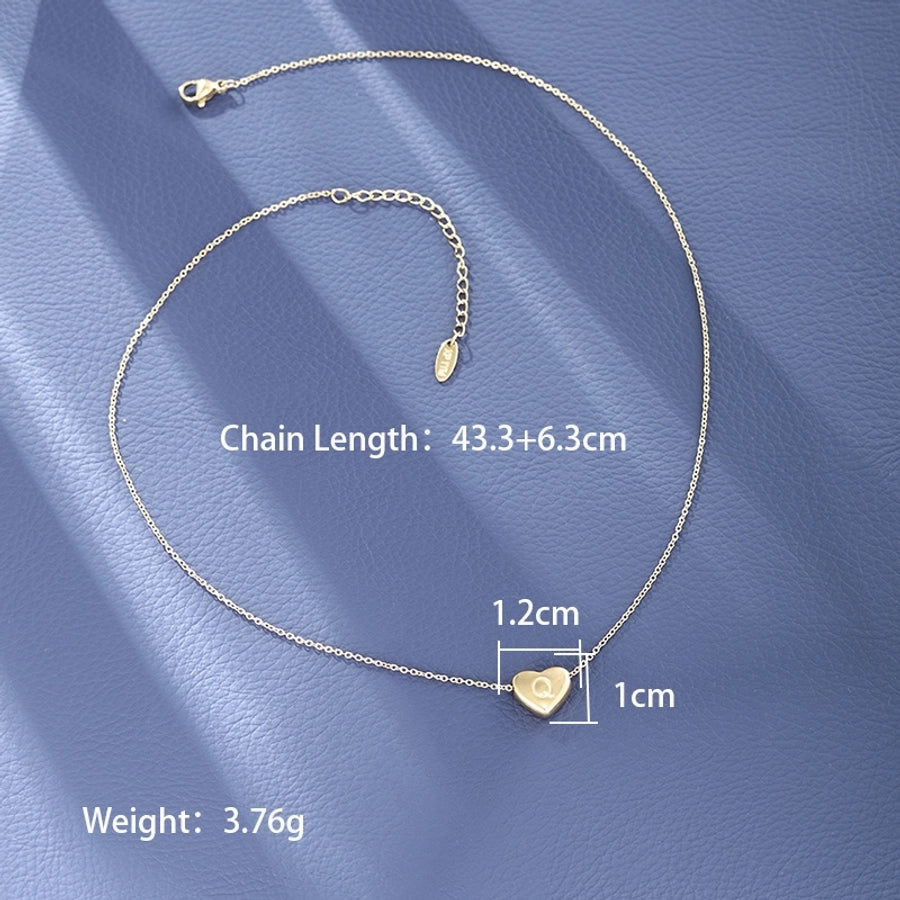 Jewelry XUPING Simple Style Commute Letter Heart Shape 304 Stainless Steel 18K Gold Plated Necklace