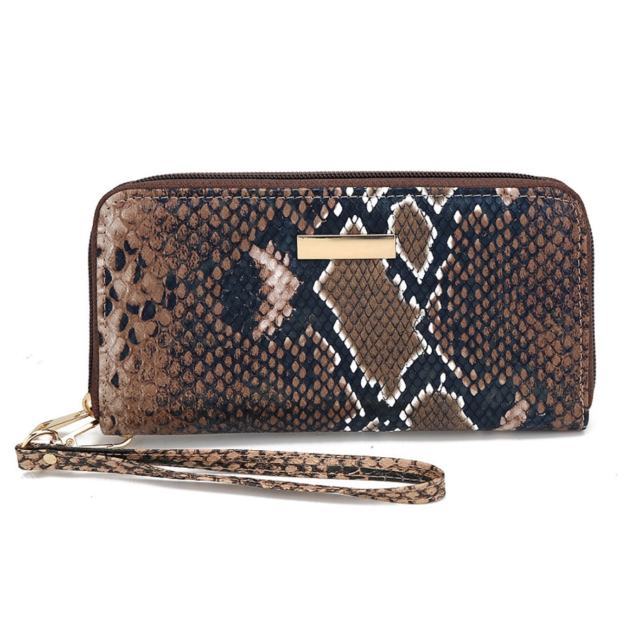 Women's Snakeskin Pu Leather Zipper Wallets