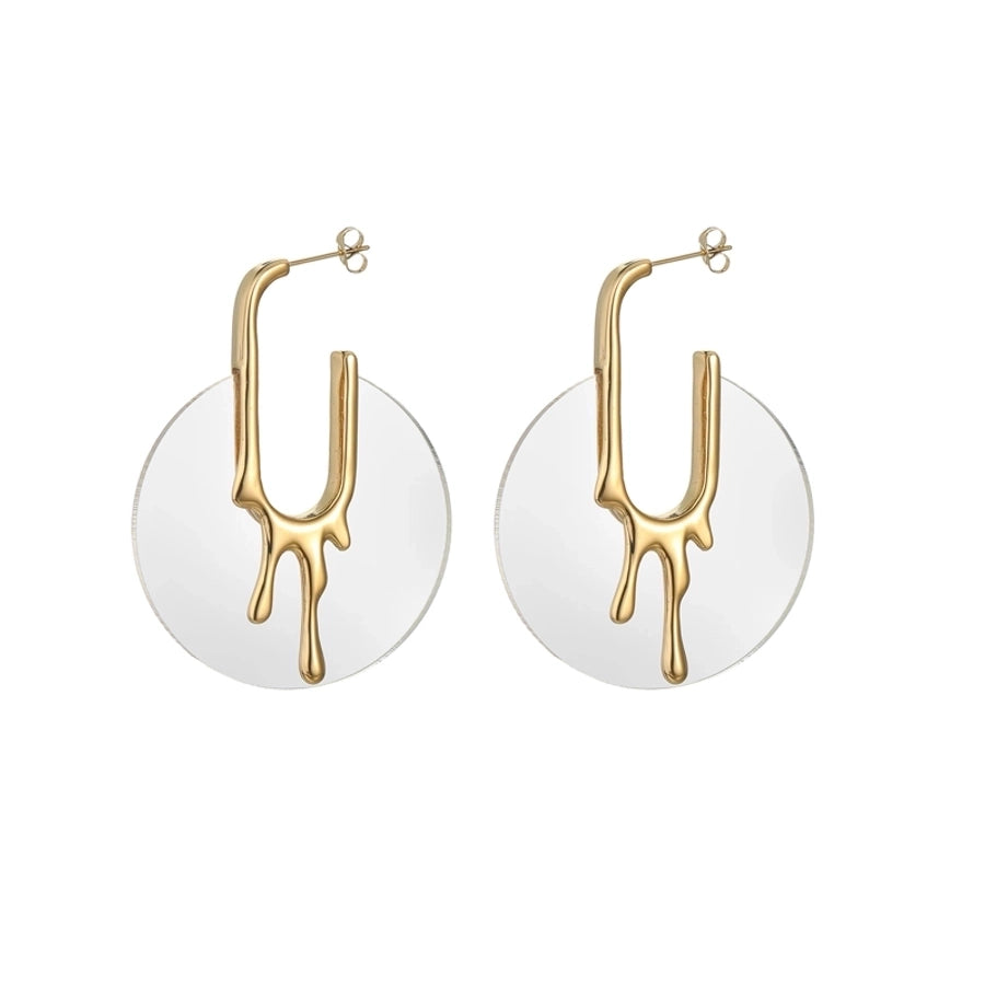 1 Pair Elegant Vintage Style Streetwear Geometric 304 Stainless Steel 18K Gold Plated Drop Earrings