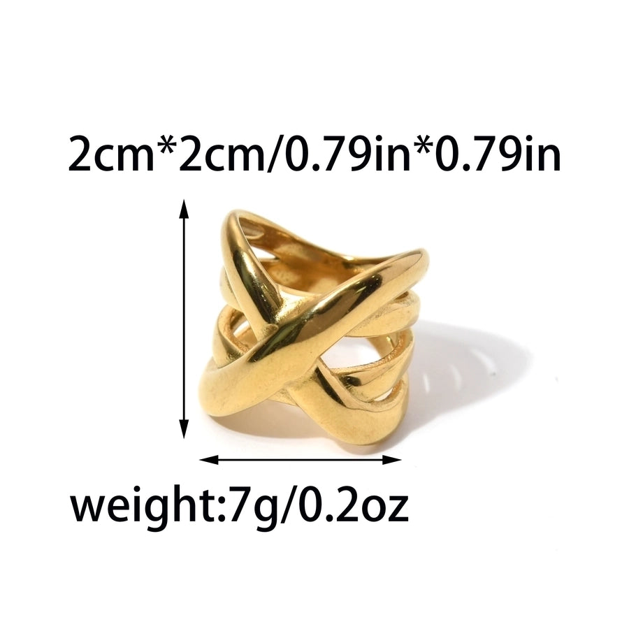 Jewelry Modern Style Simple Style Streetwear cross 304 Stainless Steel 14K Gold Plated Plating Rings