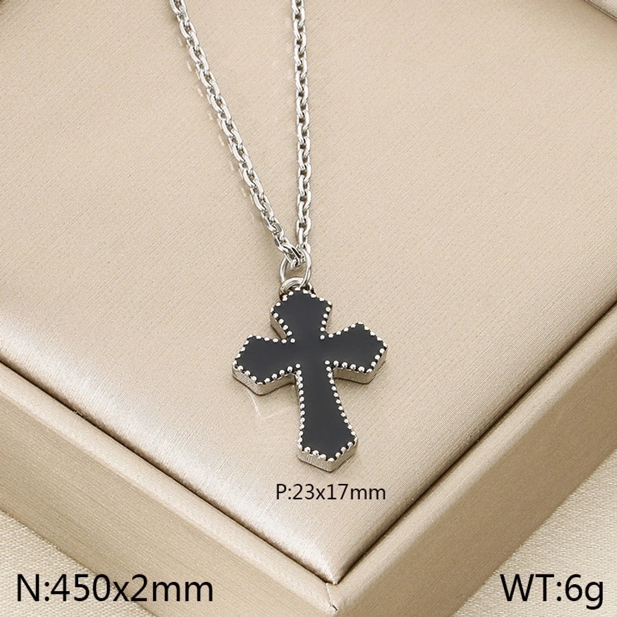 Jewelry Vintage Style Cross 304 Stainless Steel 18K Gold Plated Stainless Steel Necklaces