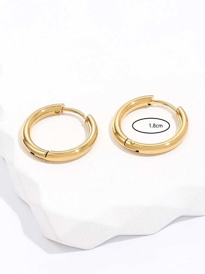 1 Piece Fashion Circle Plating 201 Stainless Steel 18K Gold Plated Earrings