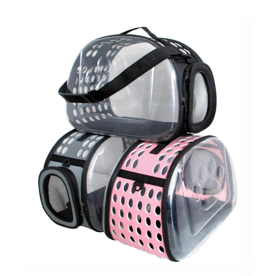 Portable Folding Transparent Pet Carrier Bag Large Capacity Breathable Outdoor Cat Backpack Cat Box Bag For Travel