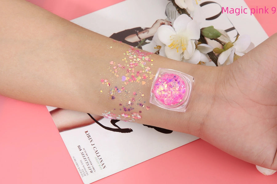 Colorful Glitter Glossy Sequin Nail Art Eye Makeup No Glue Needed Lolita Cosplay Performance Makeup Internet Celebrity Style