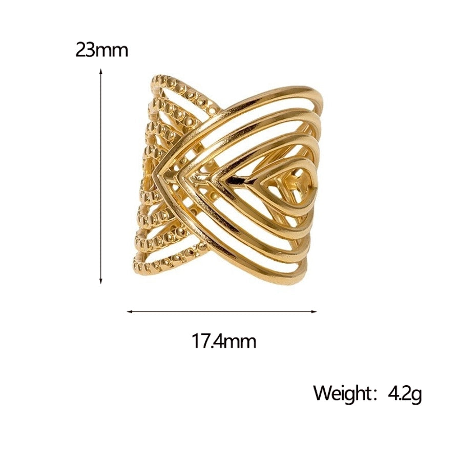 Jewelry Retro Exaggerated Punk Geometric 304 Stainless Steel 18K Gold Plated Open Rings