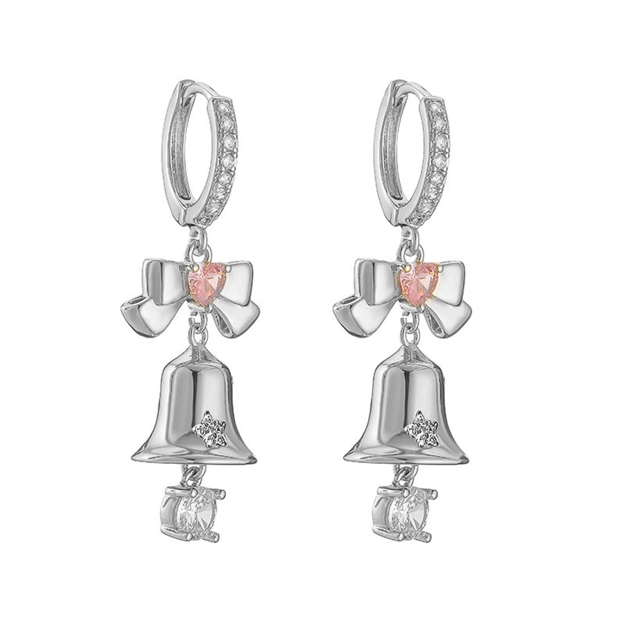 1 Pair Christmas Casual Christmas Sweet Christmas Hat Christmas Tree Santa Claus Plating Hollow Out Inlay Copper Zircon Drop Earrings