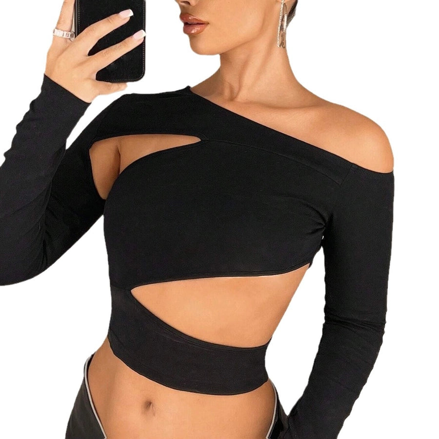 Women's T-shirt Long Sleeve T-Shirts Streetwear Solid Color