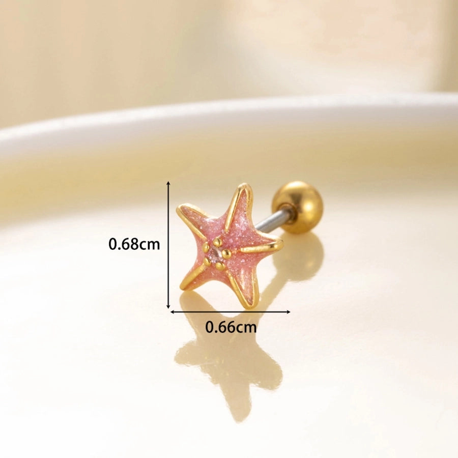 1 Piece Casual Classic Style Starfish Copper Copper Earrings