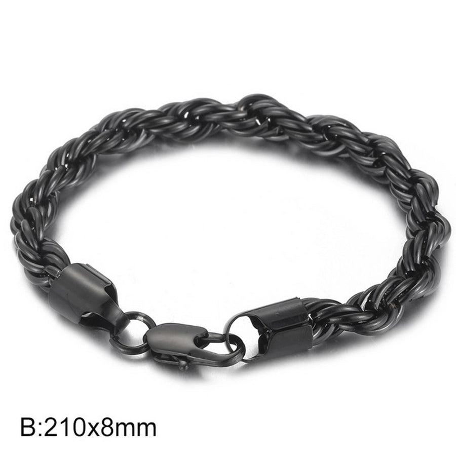 Elegant Simple Style Streetwear Twist 304 Stainless Steel 18K Gold Plated Unisex Bracelets