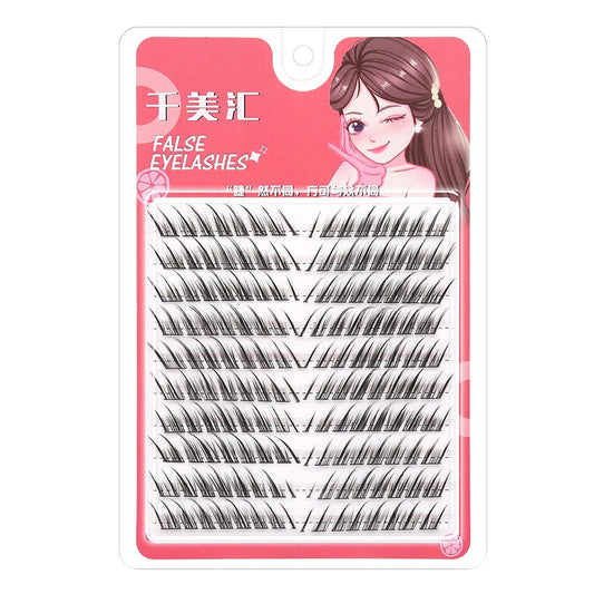 10-Row Large Capacity Cool Fox Eyelash Natural Thick Single Cluster Oblique Flying Segmented Fox Eye Evil Evil Eyelash False Eyelash