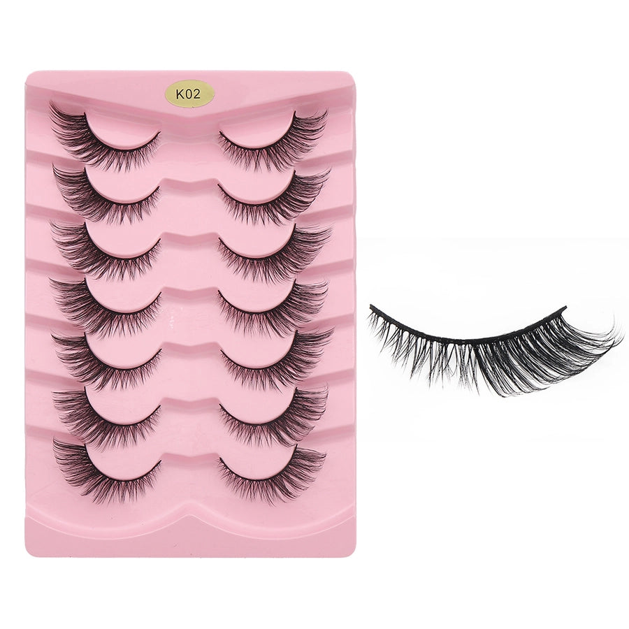 Fox System Slanting False Eyelashes Soft Comfortable Natural Dense European Style One-piece Black Stem False Eyelashes