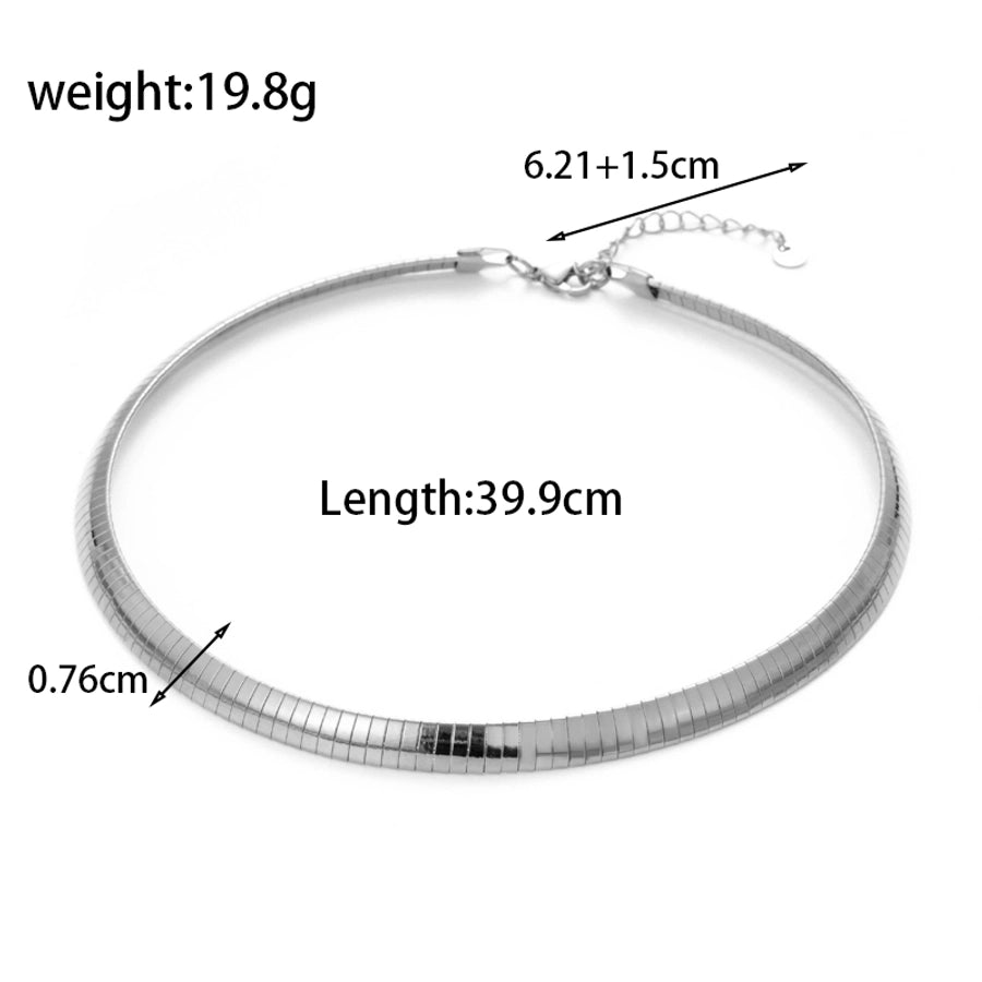 Jewelry Simple Style Streetwear Solid Color 304 Stainless Steel Plating Bracelets Necklace