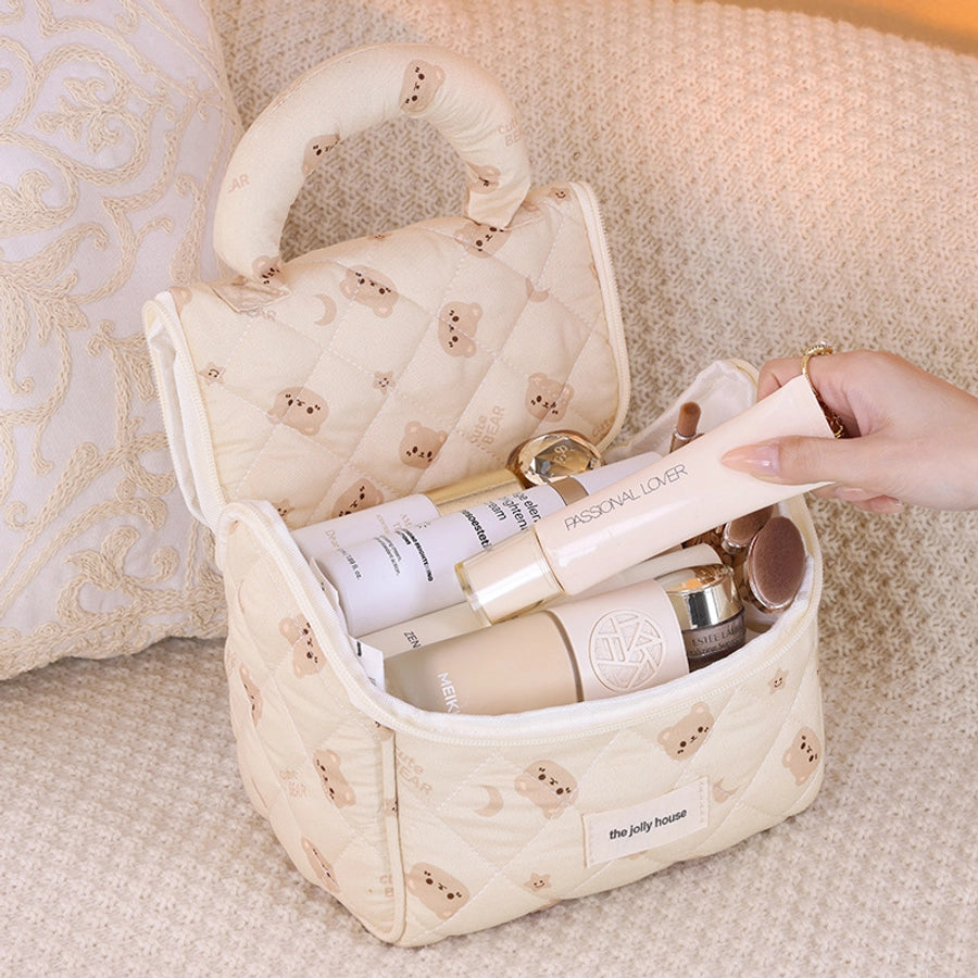 Elegant Streetwear Solid Color Polyester Sewing Thread Square Makeup Bags