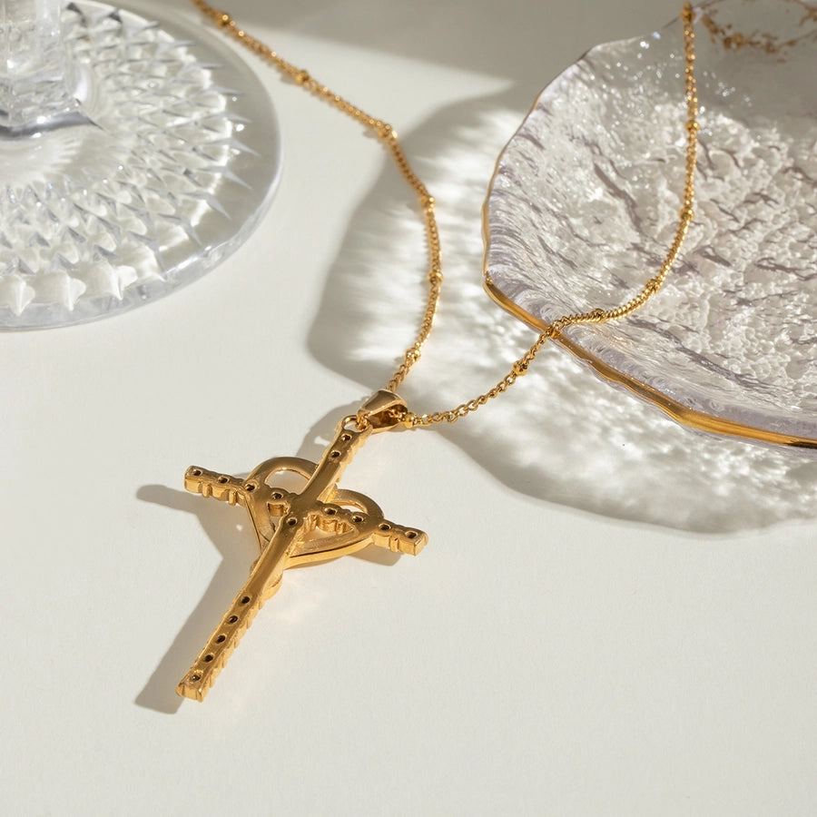 Jewelry Simple Style Classic Style Cross 304 Stainless Steel Stainless Steel Necklaces