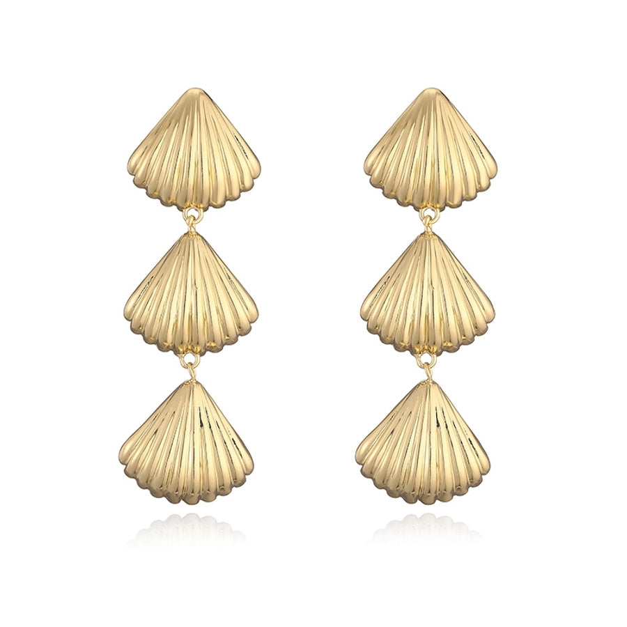 1 Pair Casual Vintage Style Beach Starfish Conch Shell Plating Copper 18K Gold Plated Drop Earrings