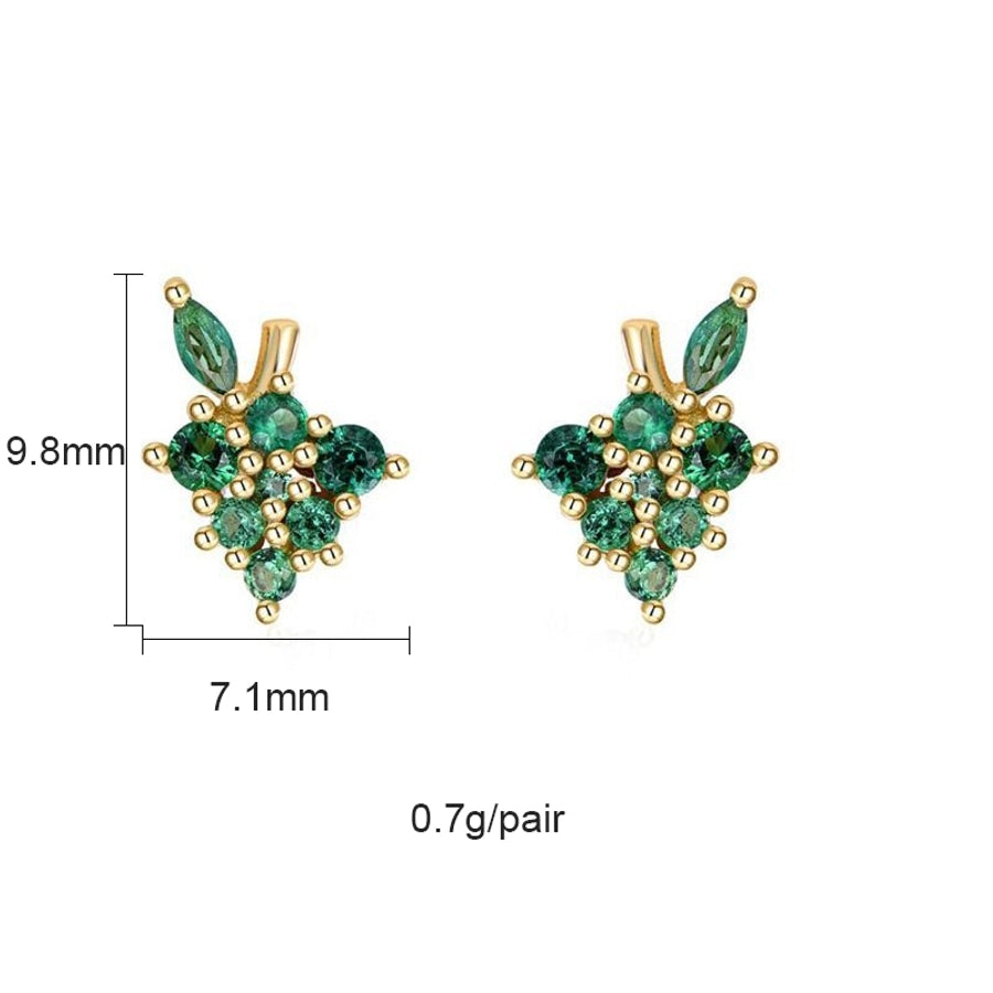 1 pair sweet simple style flower plating inlay copper zircon gold plated ear studs