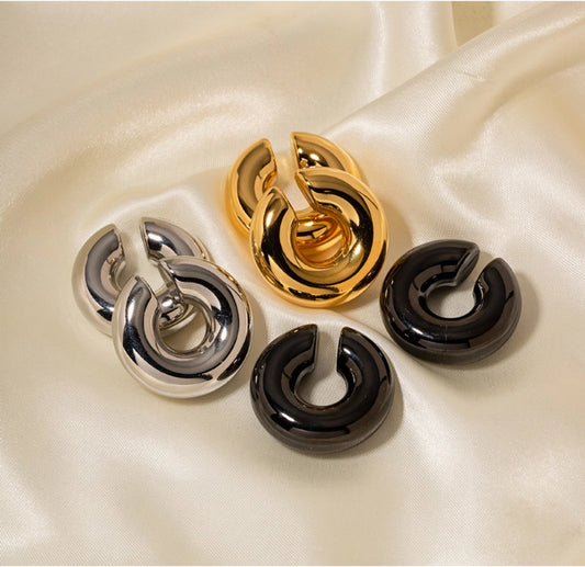 1 Pair Simple Style Classic Style C Shape Plating Titanium Steel Ear Studs