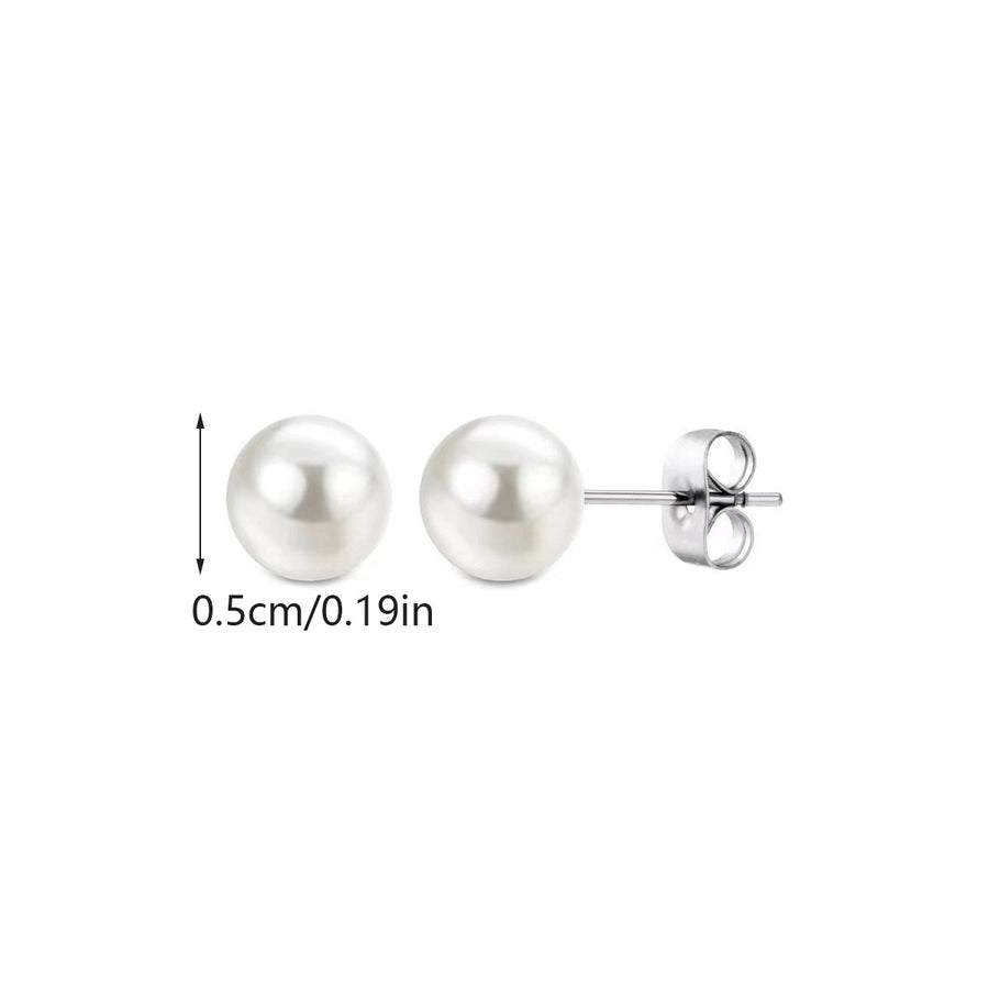 1 Pair Elegant Simple Style Streetwear Round 304 Stainless Steel Ear Studs