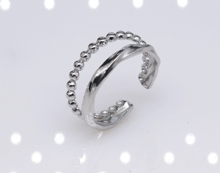 retro leaf heart shape snake titanium steel polishing plating hollow out open ring 1 piece