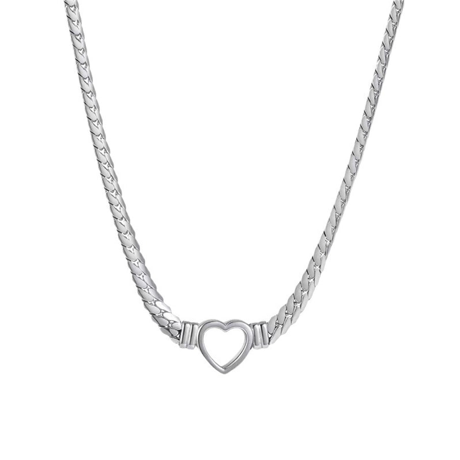 Jewelry Lady Heart Shape Titanium Steel Plating Necklace