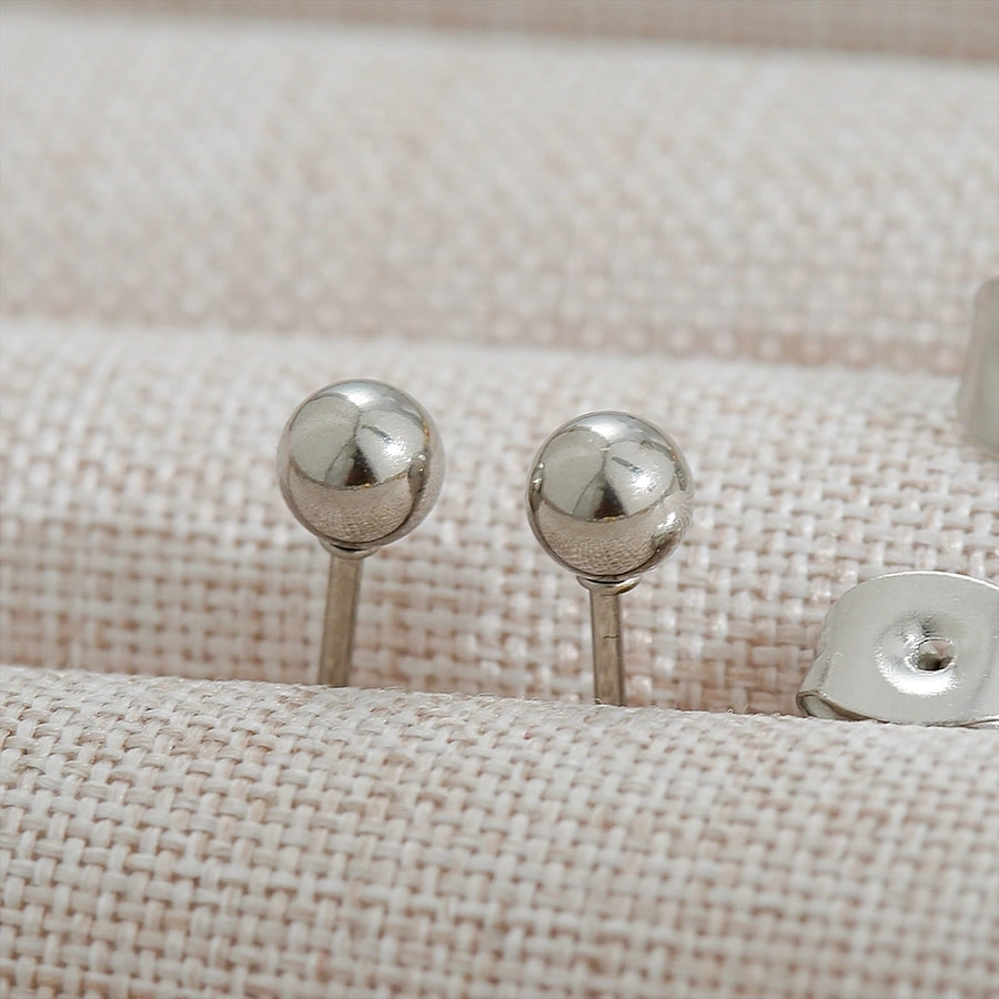 1 Pair Basic Ball 304 Stainless Steel Ear Studs