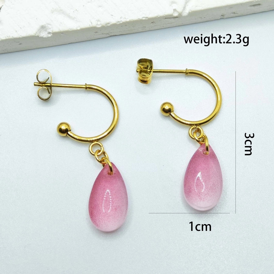 1 Pair Casual Elegant Streetwear Printing 304 Stainless Steel 18K Gold Plated Earrings