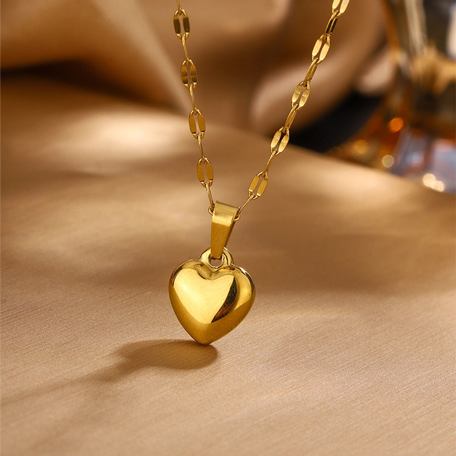 Jewelry Fairy Style Cute Sweet Heart Shape 304 Stainless Steel 18K Gold Plated Jewelry Set