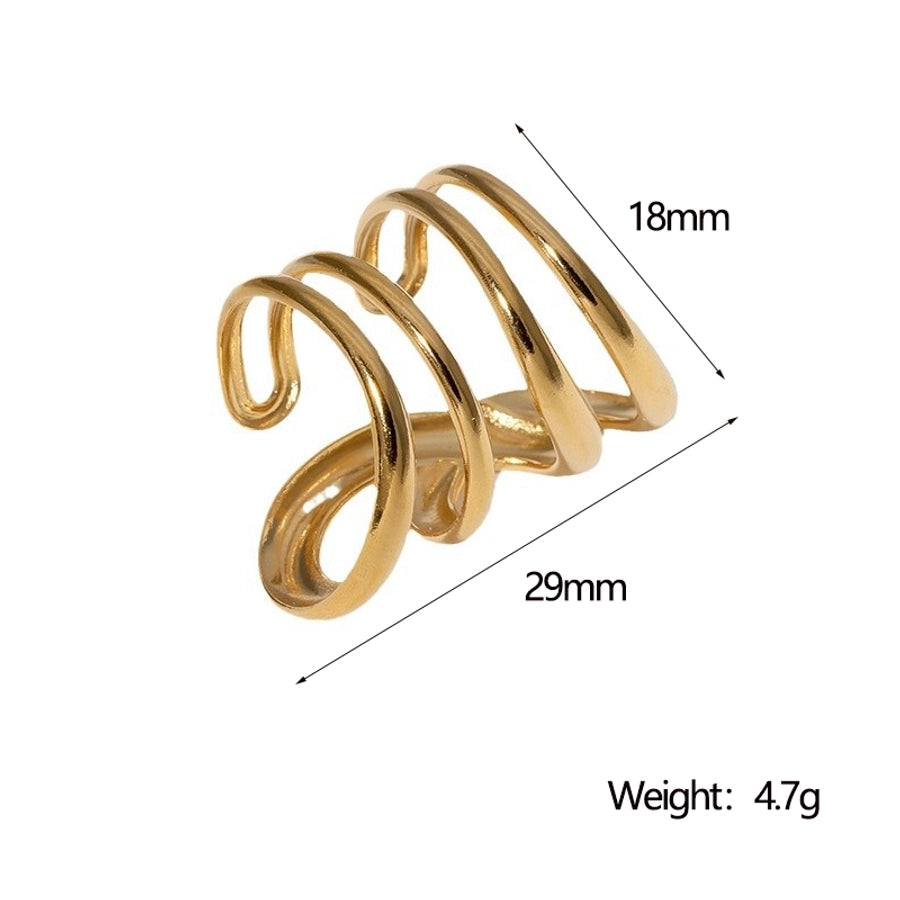 Jewelry IG Style Modern Style Simple Style Irregular 304 Stainless Steel 18K Gold Plated Open Rings