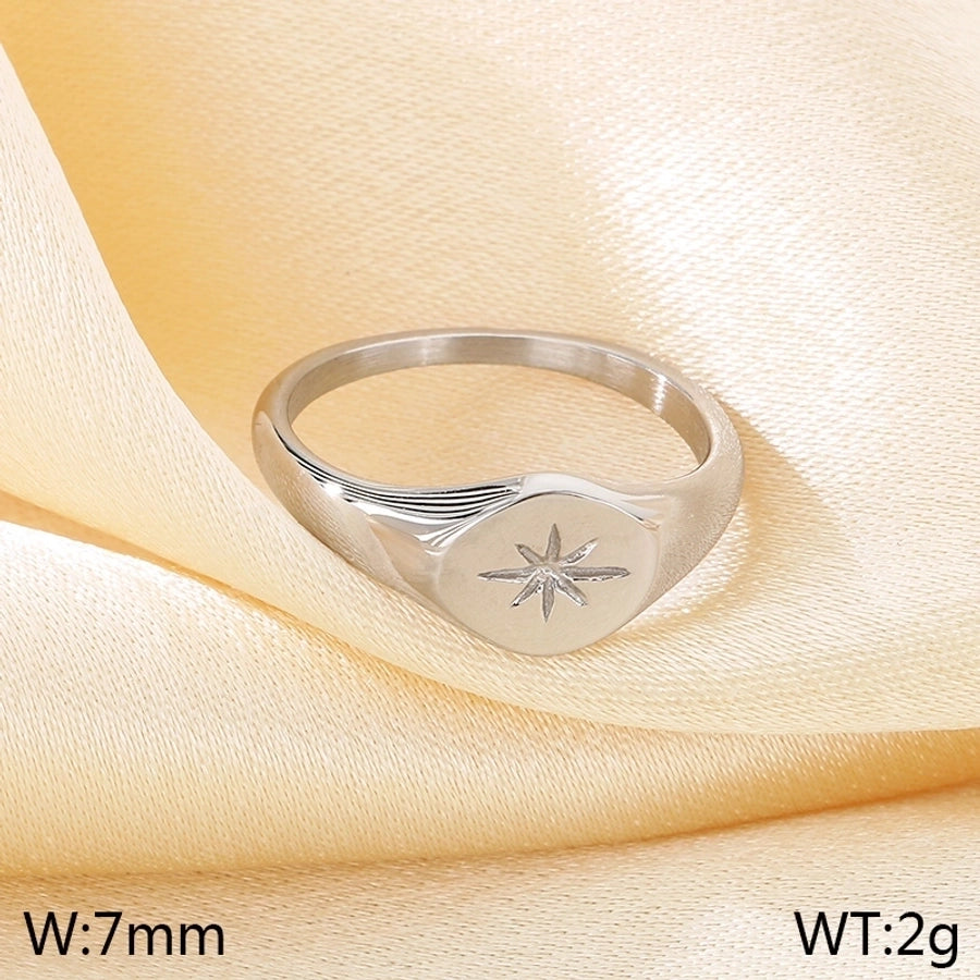 Jewelry Elegant Simple Style Streetwear Hexagram 304 Stainless Steel 18K Gold Plated Rings