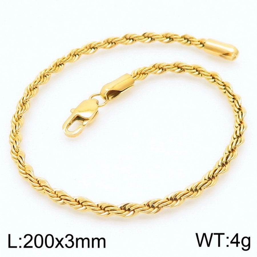 Elegant Simple Style Streetwear Twist 304 Stainless Steel 18K Gold Plated Unisex Bracelets