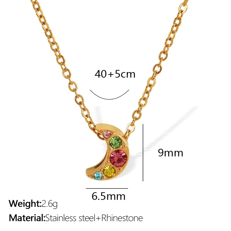 Jewelry Elegant French Style Pentagram Four Leaf Clover Heart Shape 304 Stainless Steel Zircon 18K Gold Plated Inlay Stainless Steel Necklaces