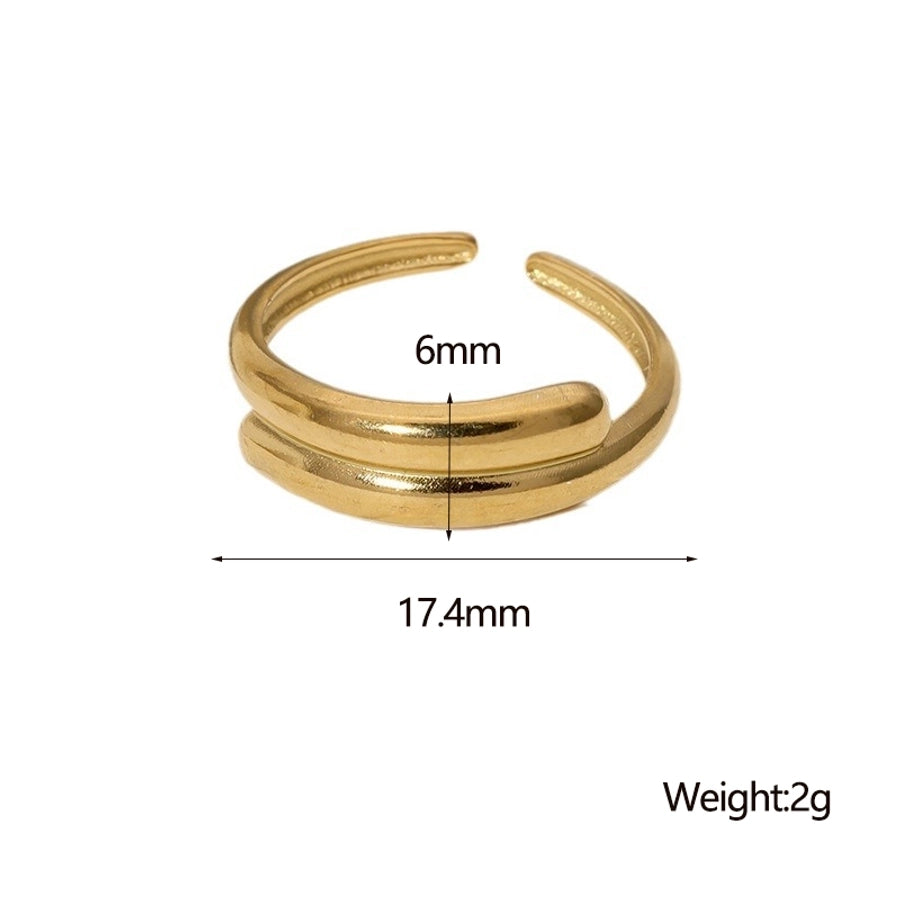 Jewelry Simple Style Classic Style Korean Style Lines 304 Stainless Steel 18K Gold Plated Open Rings