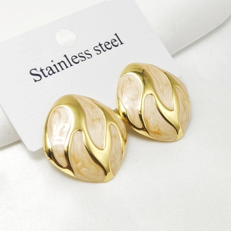 1 Pair Elegant Retro Commute Irregular Enamel 304 Stainless Steel Ear Studs