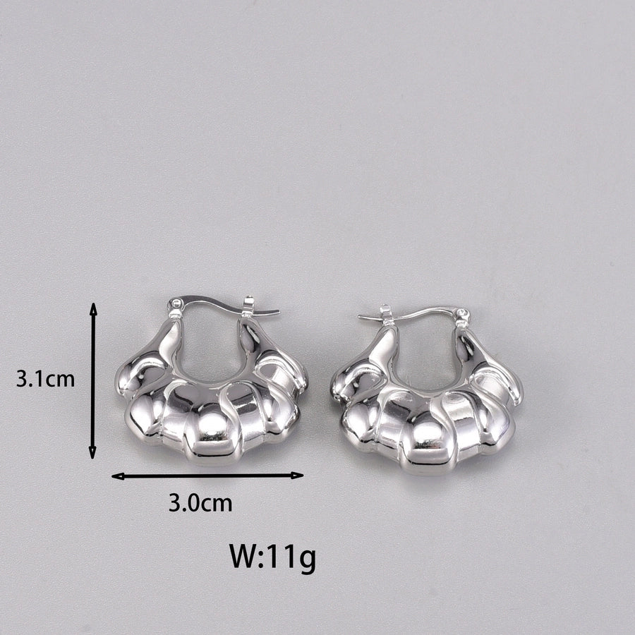 1 Pair Simple Style Classic Style C Shape Plating 304 Stainless Steel Titanium Steel 18K Gold Plated Ear Studs - CEJEW