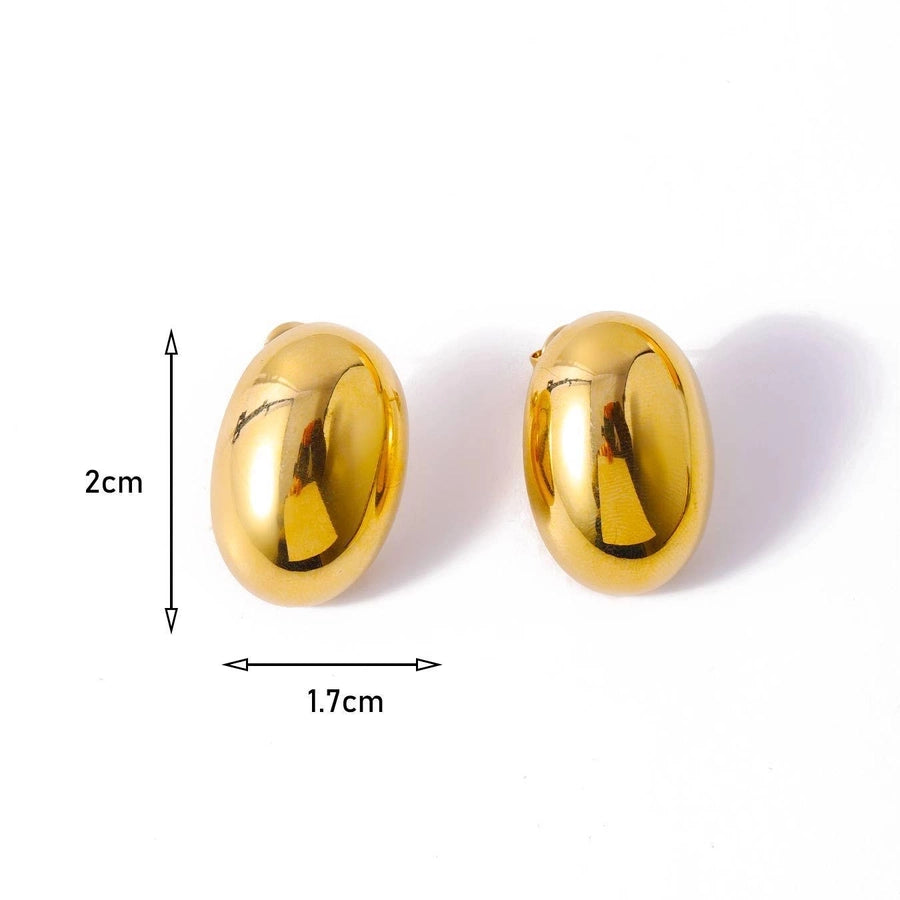 1 Pair Simple Style Geometric 304 Stainless Steel 18K Gold Plated Earrings