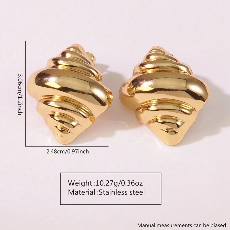 1 Pair Elegant French Style Sweet Geometric Flower 304 Stainless Steel Imitation Gold  Ear Studs