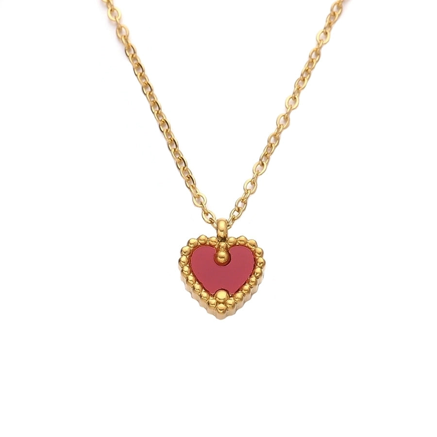 Jewelry Simple Style Classic Style Heart Shape 304 Stainless Steel 18K Gold Plated Plating Pendant Necklace - CEJEW