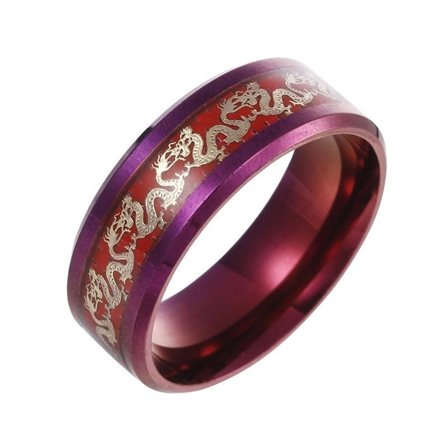 Jewelry Chinoiserie Classical Romantic Solid Color 304 Stainless Steel Purple Plated Rings