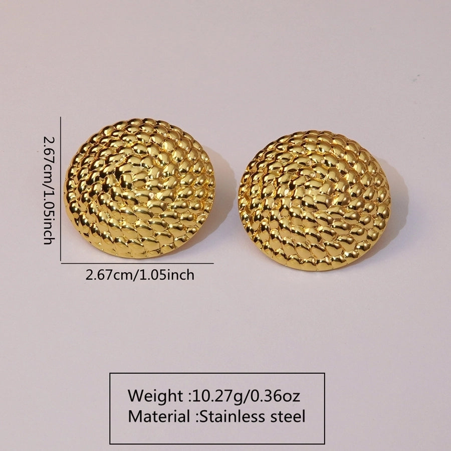 1 Pair Basic Simple Style Classic Style Geometric 304 Stainless Steel Imitation Gold  Ear Studs