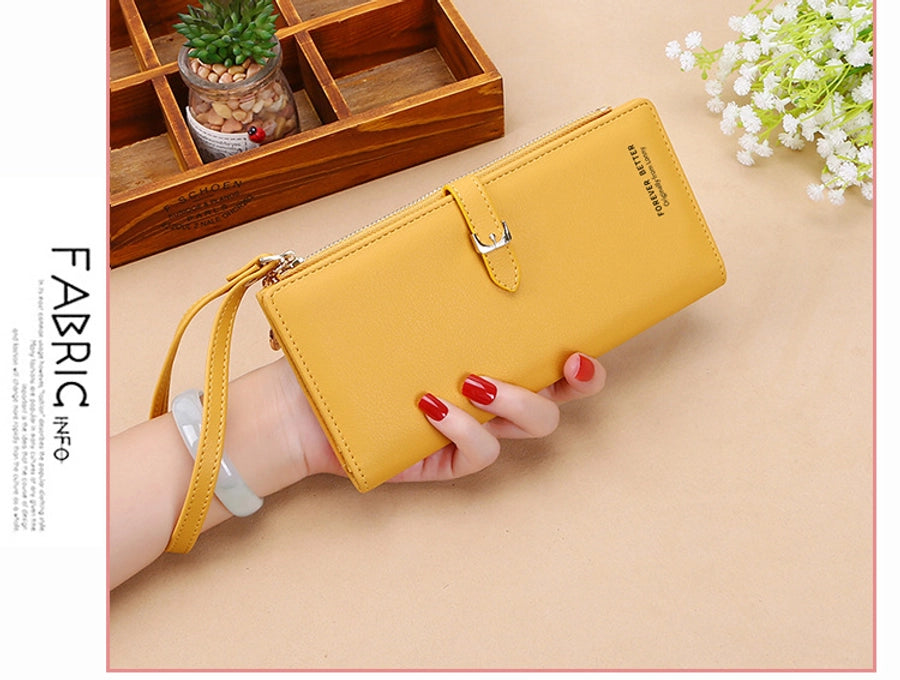 Women's Solid Color Pu Leather Buckle Wallets