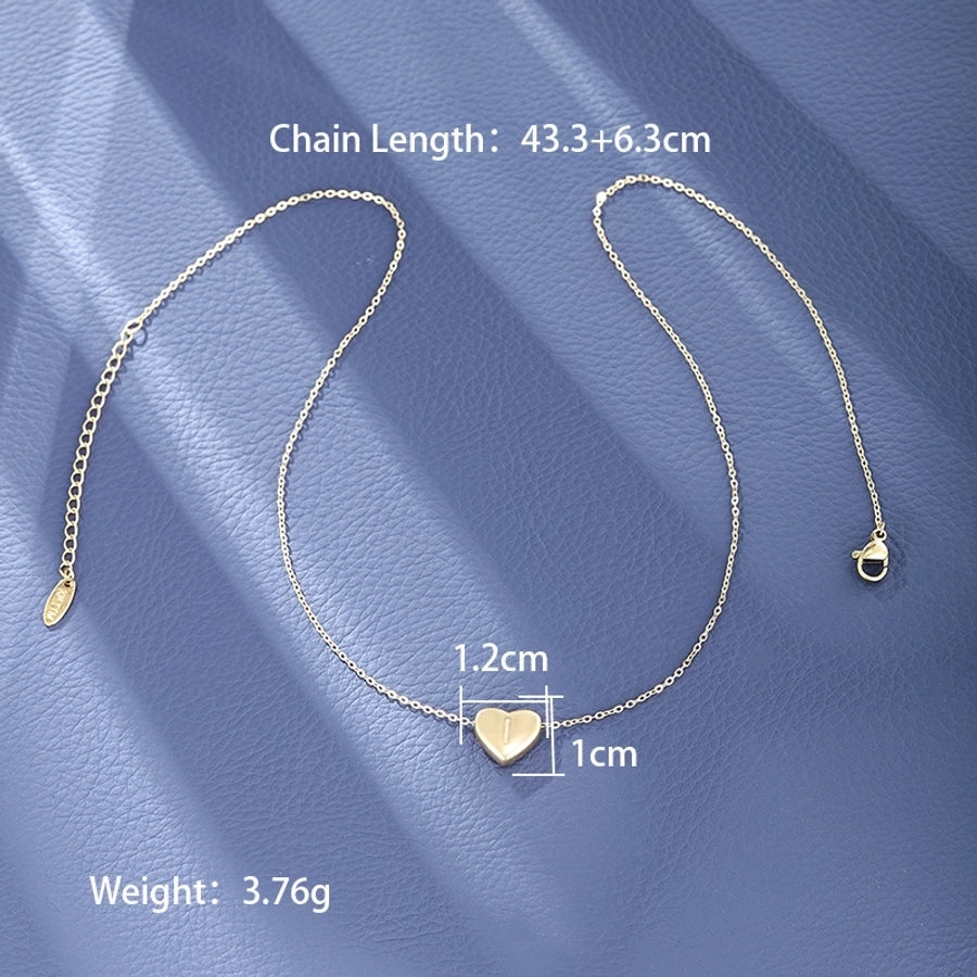 Jewelry XUPING Simple Style Commute Letter Heart Shape 304 Stainless Steel 18K Gold Plated Necklace