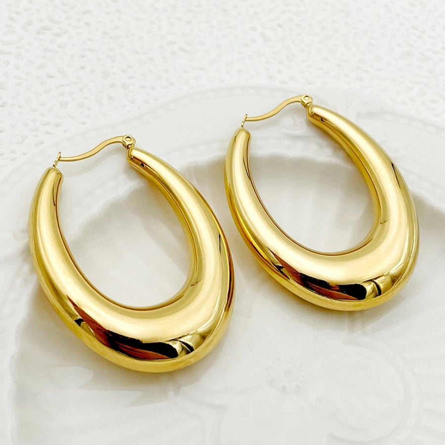 1 Pair Casual IG Style C Shape 304 Stainless Steel 14K Gold Plated Ear Studs