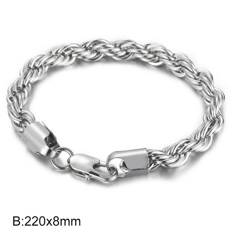 Elegant Simple Style Streetwear Twist 304 Stainless Steel 18K Gold Plated Unisex Bracelets